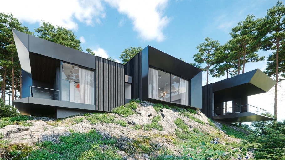 Хайтек в Норвегии с плоской крышей