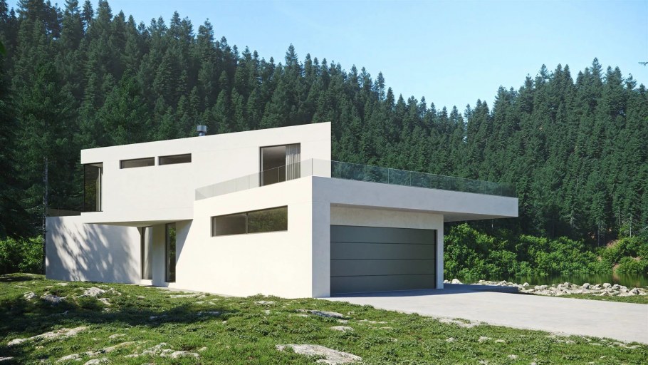 Хайтек в Норвегии с плоской крышей