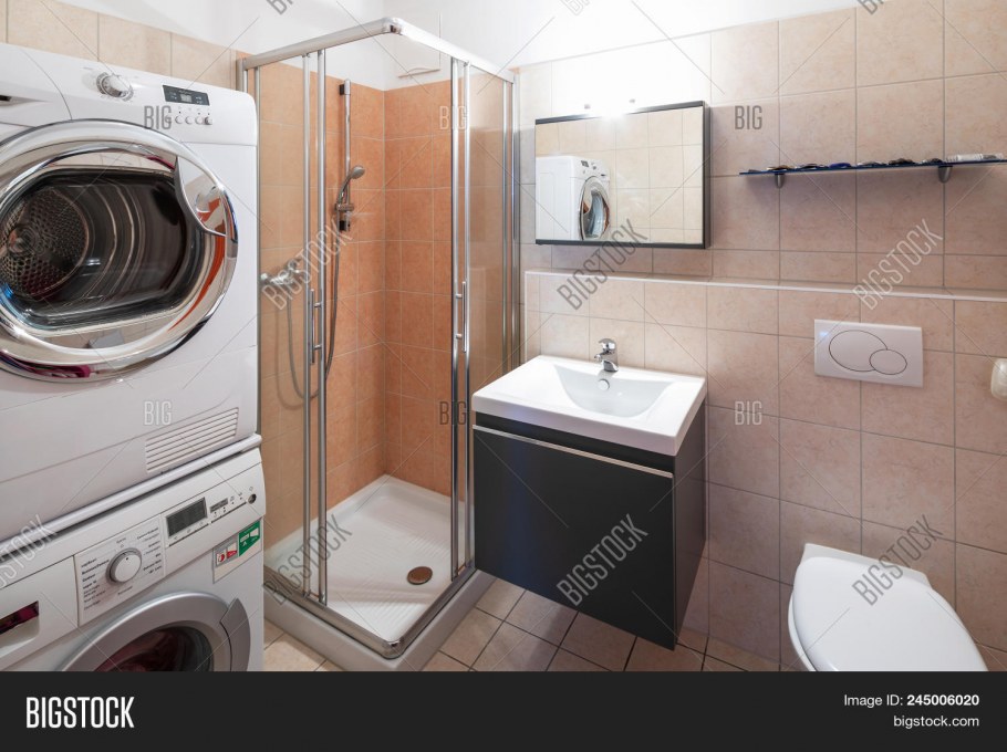 Ванна с душем и стиральной машиной