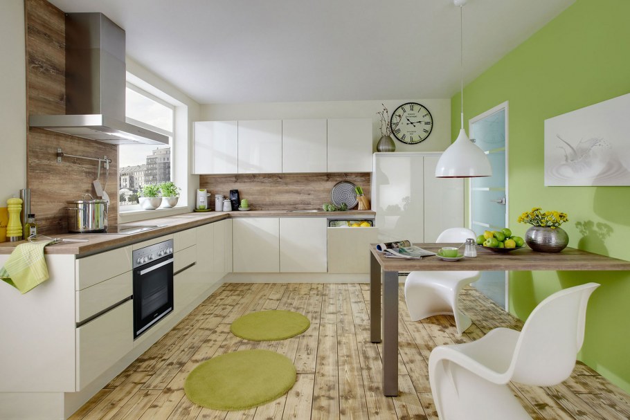 Бежево фисташковая кухня