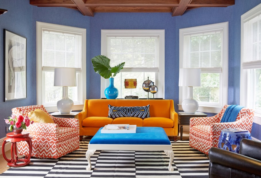 Желтый и оранжевый цвет в интерьере