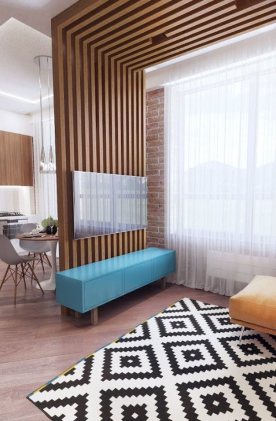 Реечная перегородка с поворотным механизмом Sofia 37