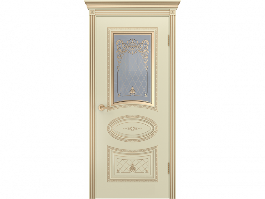 Дверь смальта 11 белый RAL 9003 патина золото