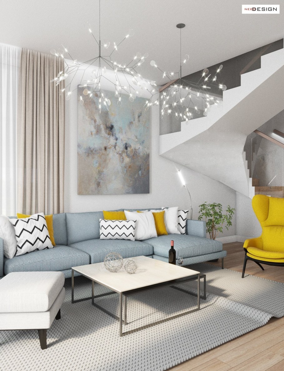 Гостиная с яркими акцентами