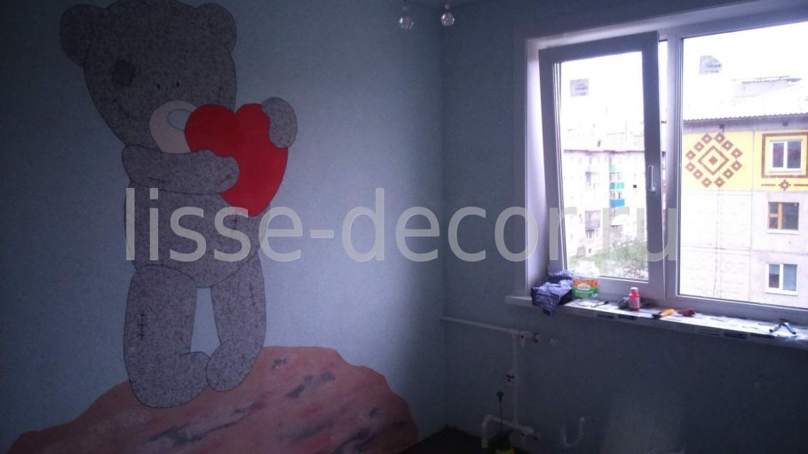 Идеи с жидкими обоями в детской