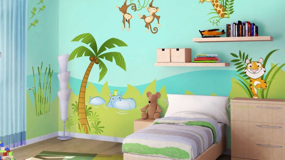 Детская комната с пальмами