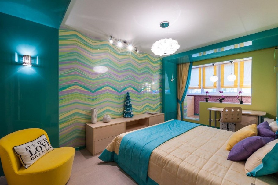 Бирюза в интерьере детской