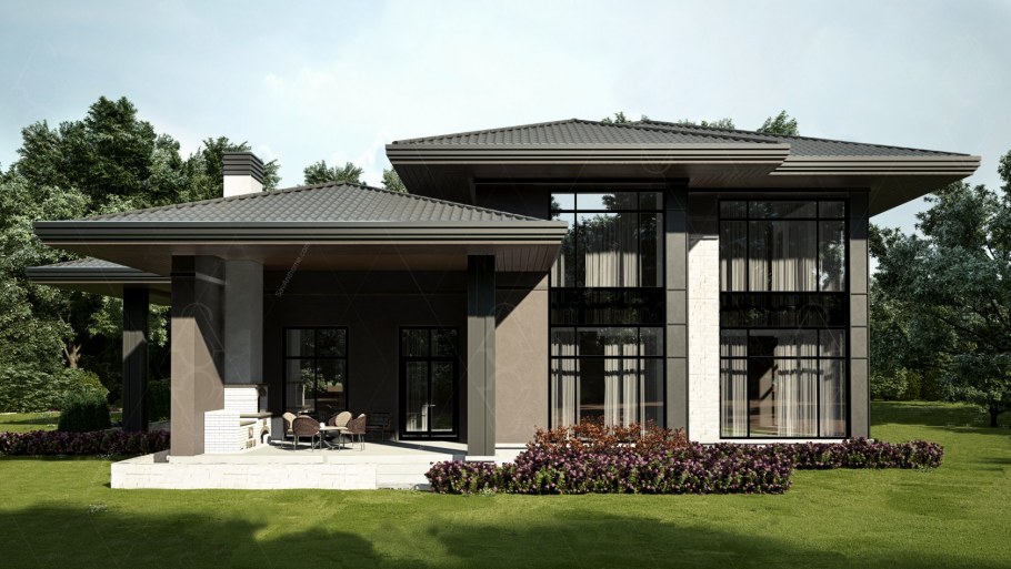 Дом в стиле прерий Райта 250 кв