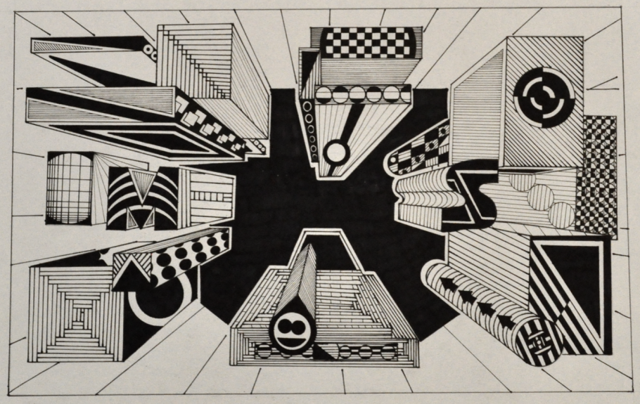 Абстрактная композиция из геометрических фигур