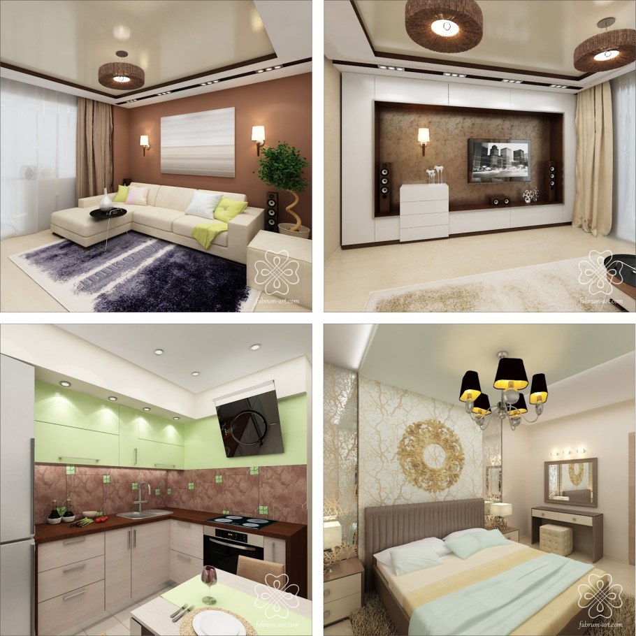 Гостиная-спальня 15м2 икея