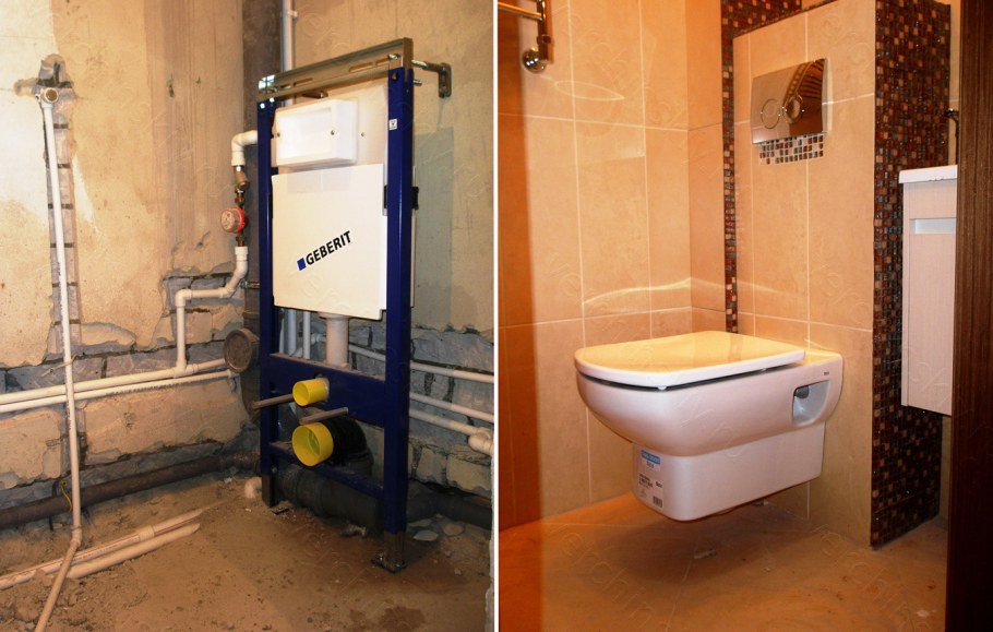 Крепление унитаза к инсталляции