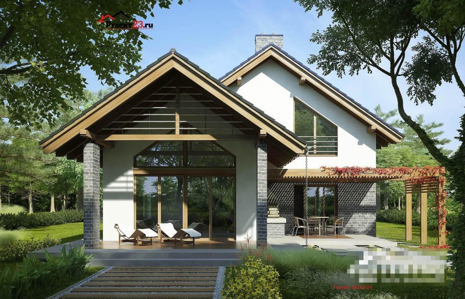 Мансардный дом с террасой