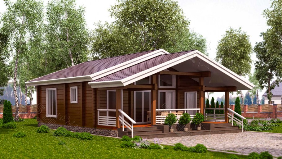 Одноэтажная баня 100м2