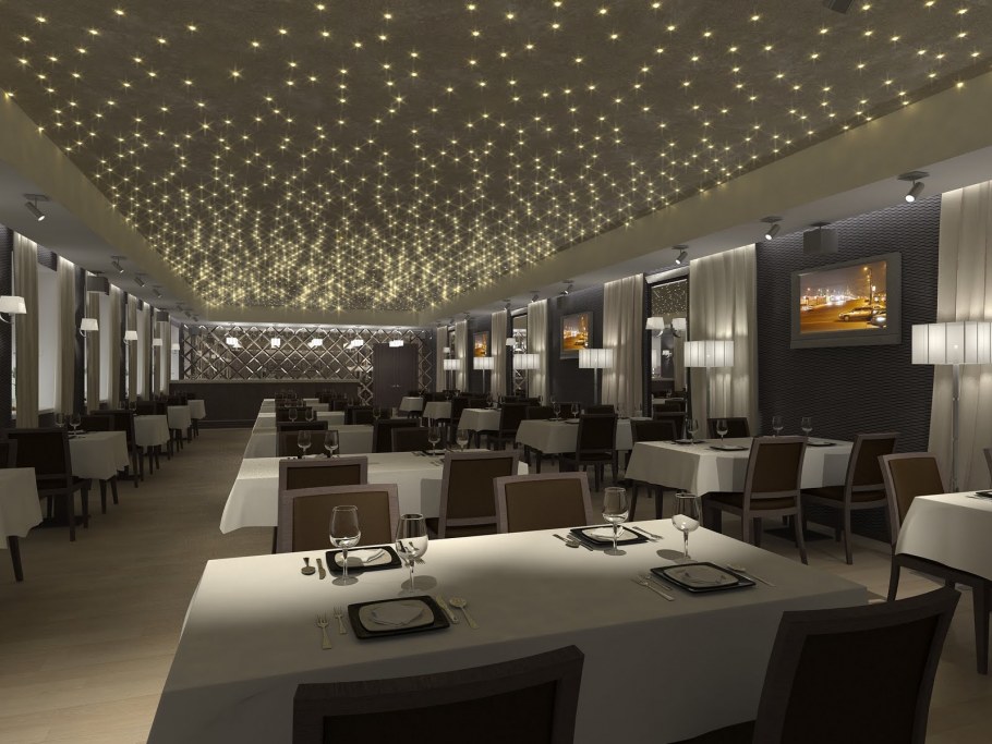 Интерьер банкетного зала в кафе