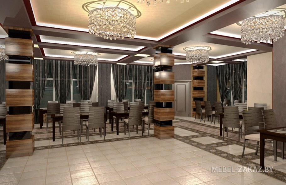 Интерьер банкетного зала в кафе