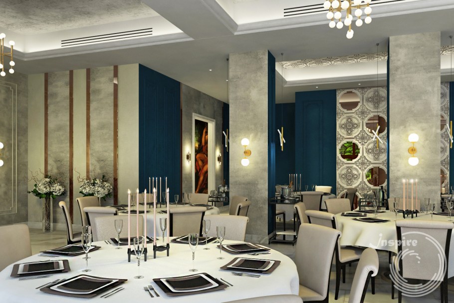 Современный интерьер банкетного зала