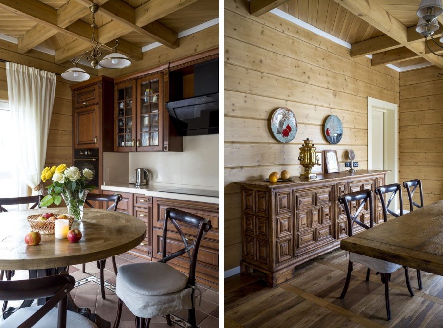 Интерьер деревянного дома из бруса