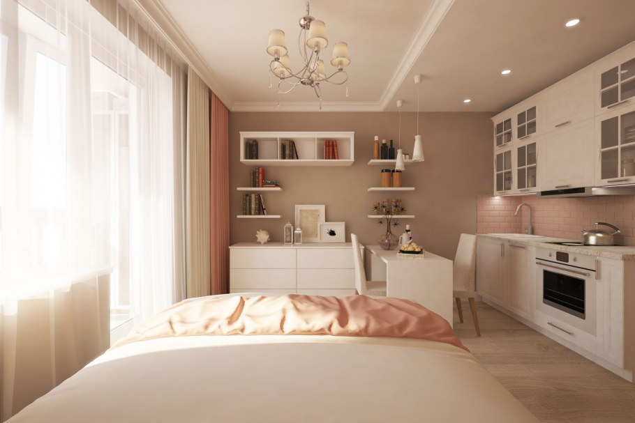 Дизайн однокомнатной квартиры панельного дома