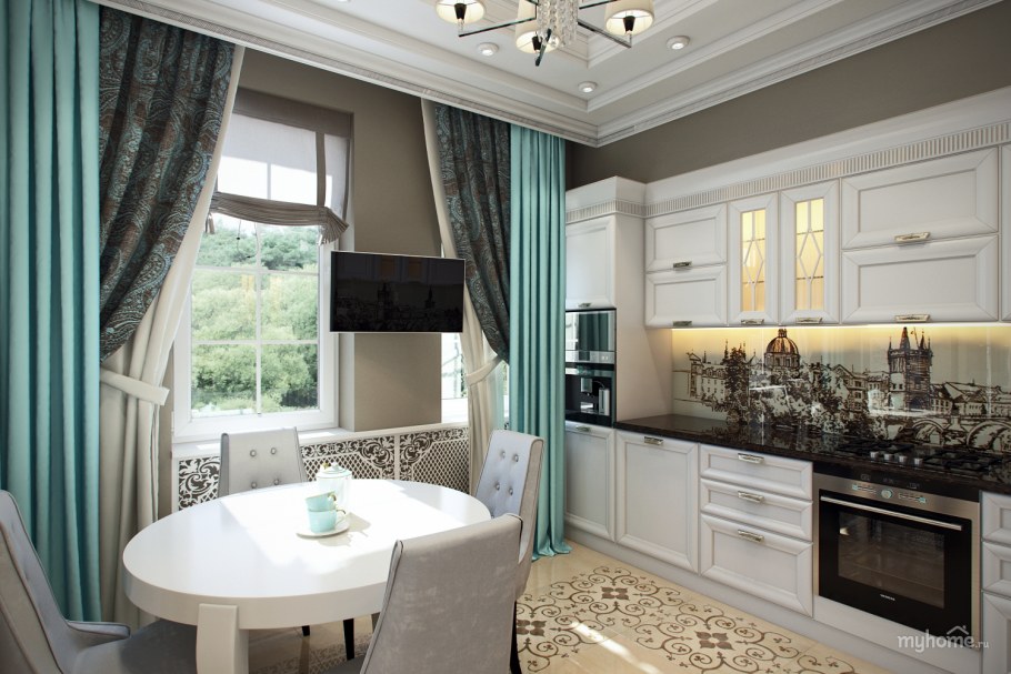 Шторы на кухню Неоклассика