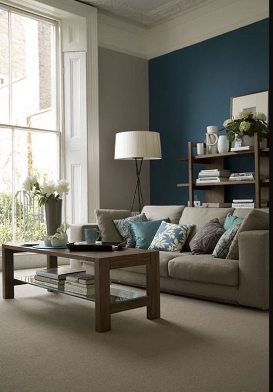 Сочетание серого и голубого в интерьере