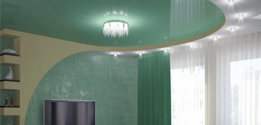 Голубой потолок в интерьере