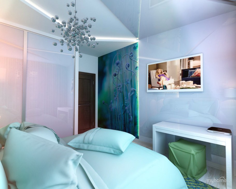 Нежно бирюзовый потолок