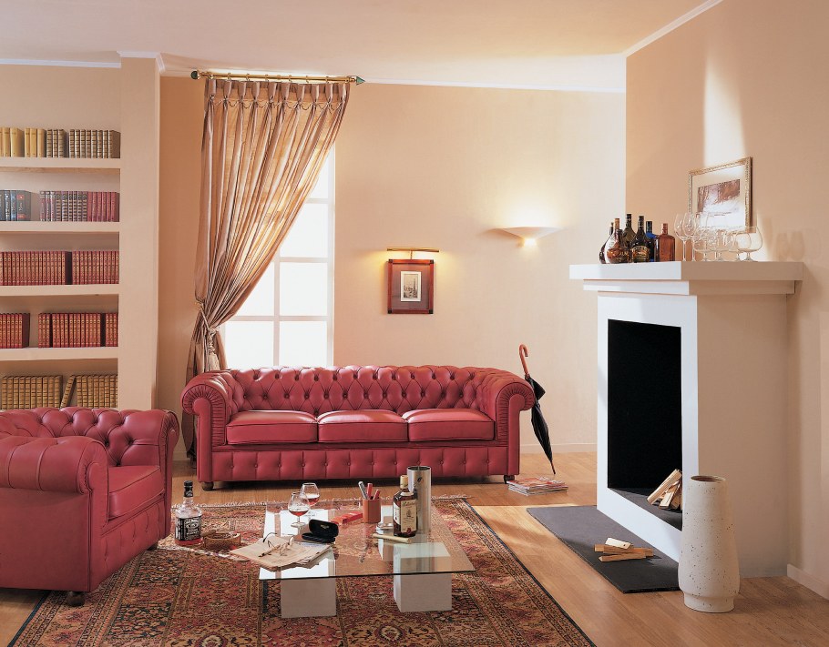 Диван Честер в интерьере кабинета