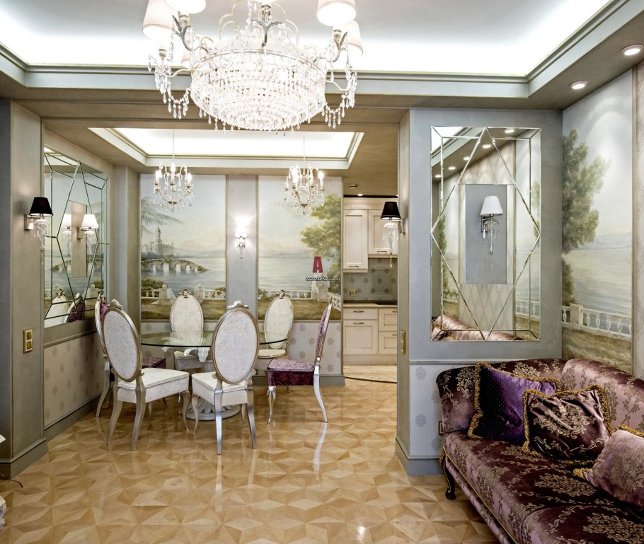 Гостиная с зеркалами