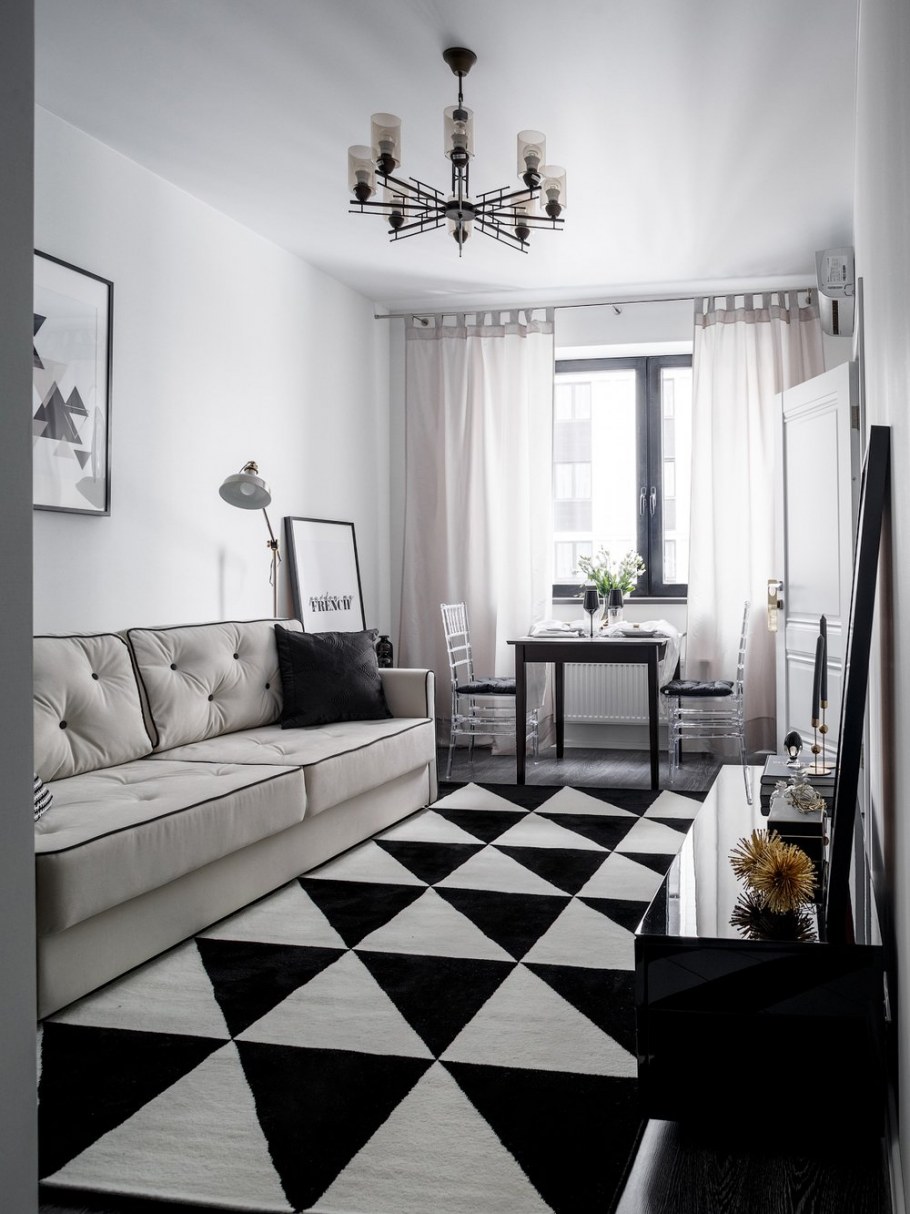 Черно белый интерьер