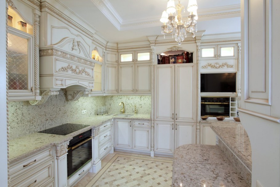 Плитка на кухню на пол классика