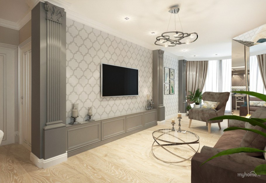 Интерьер трехкомнатной квартиры 73 кв м