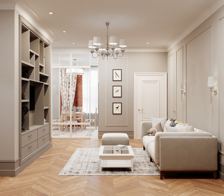 Интерьеры квартир трехкомнатных