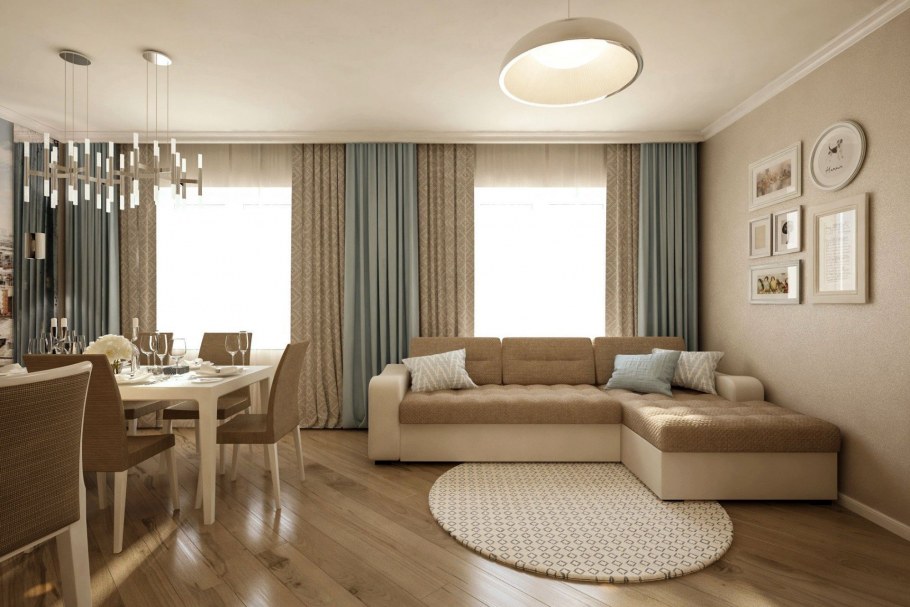 Квартира студия с двумя окнами