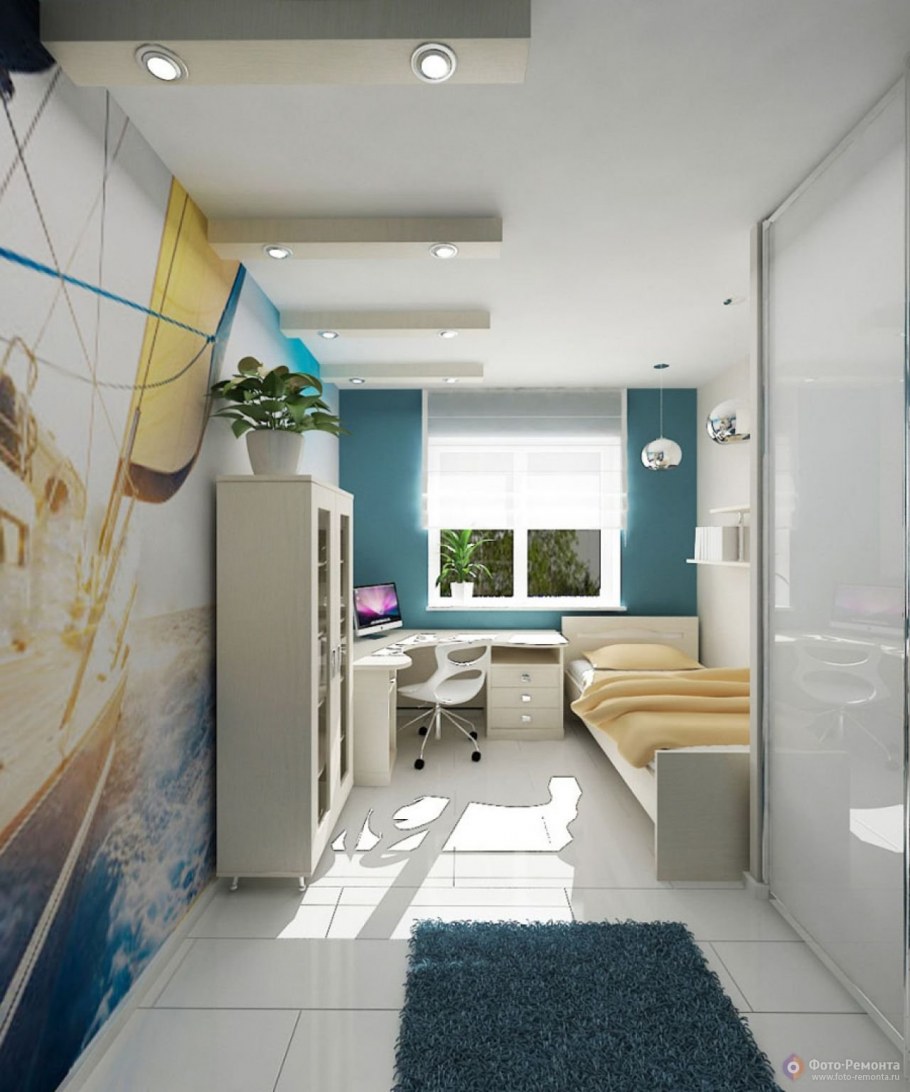 Длинная узкая комната для подростка