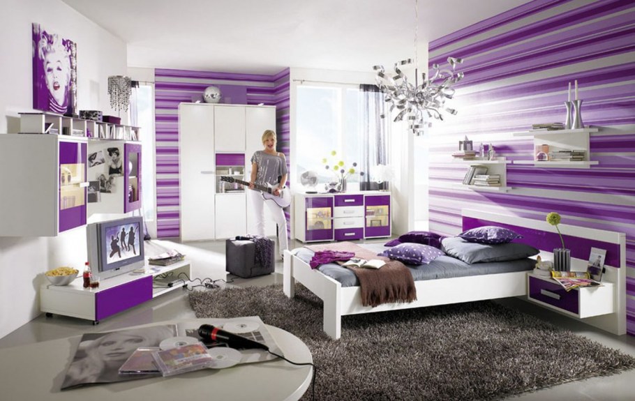 Комната для девочки в серо-розовых тонах