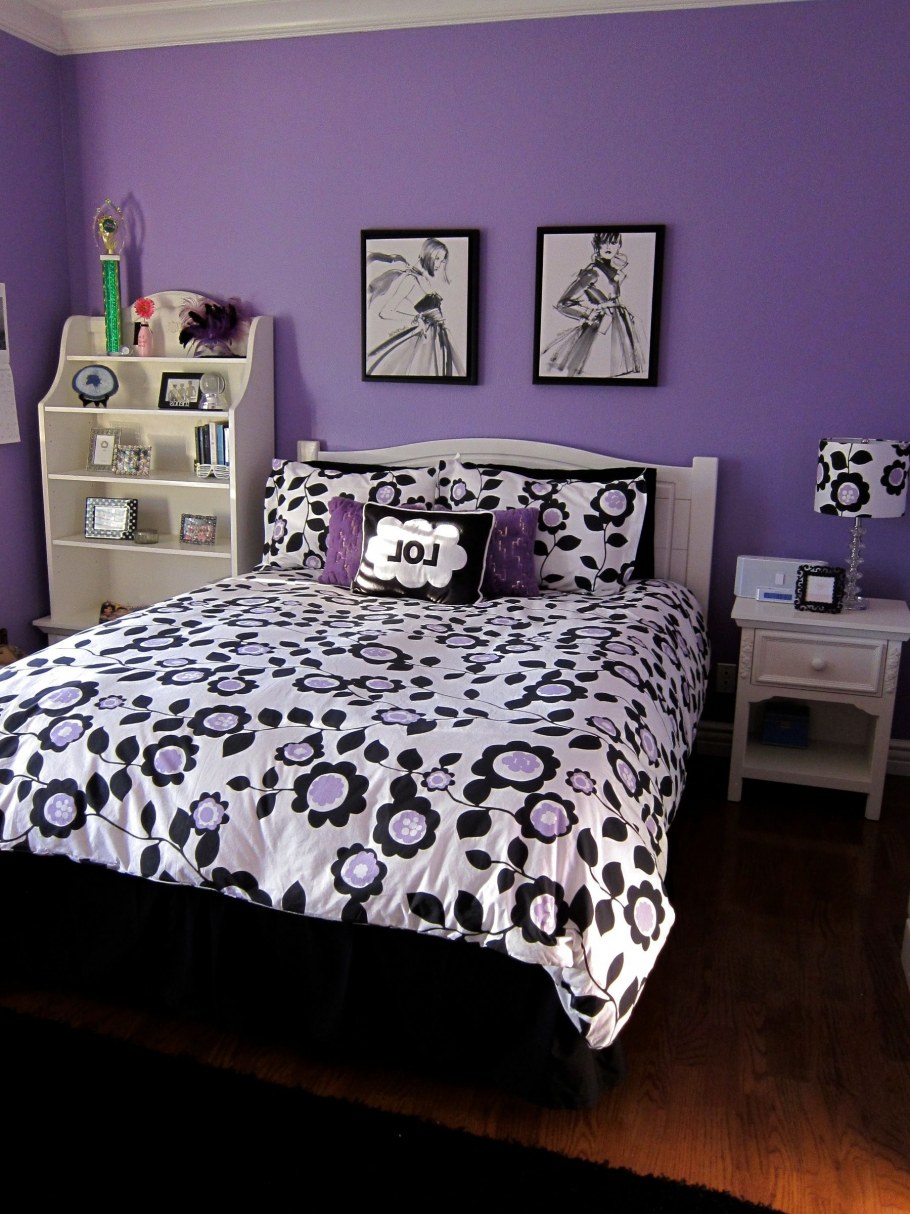 Комната подростка в фиолетовых тонах