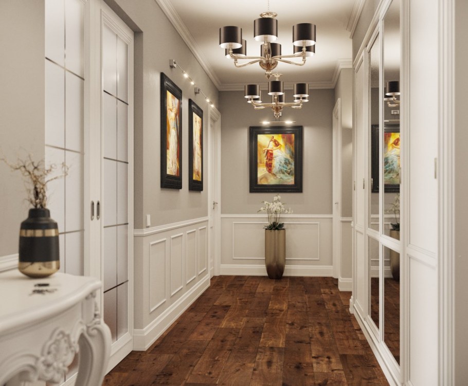 Авангардные идеи в классическом интерьере прихожей