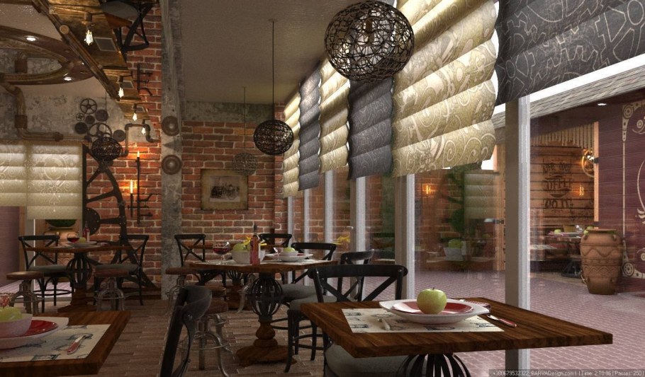 Кухня-гостиная стимпанк