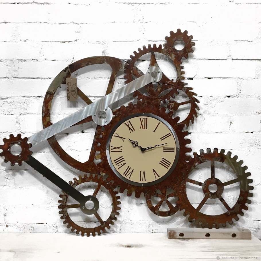 Часы из шестеренок настенные