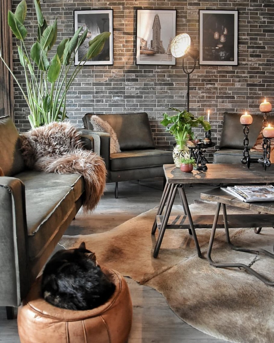 Декор гостиной в стиле лофт