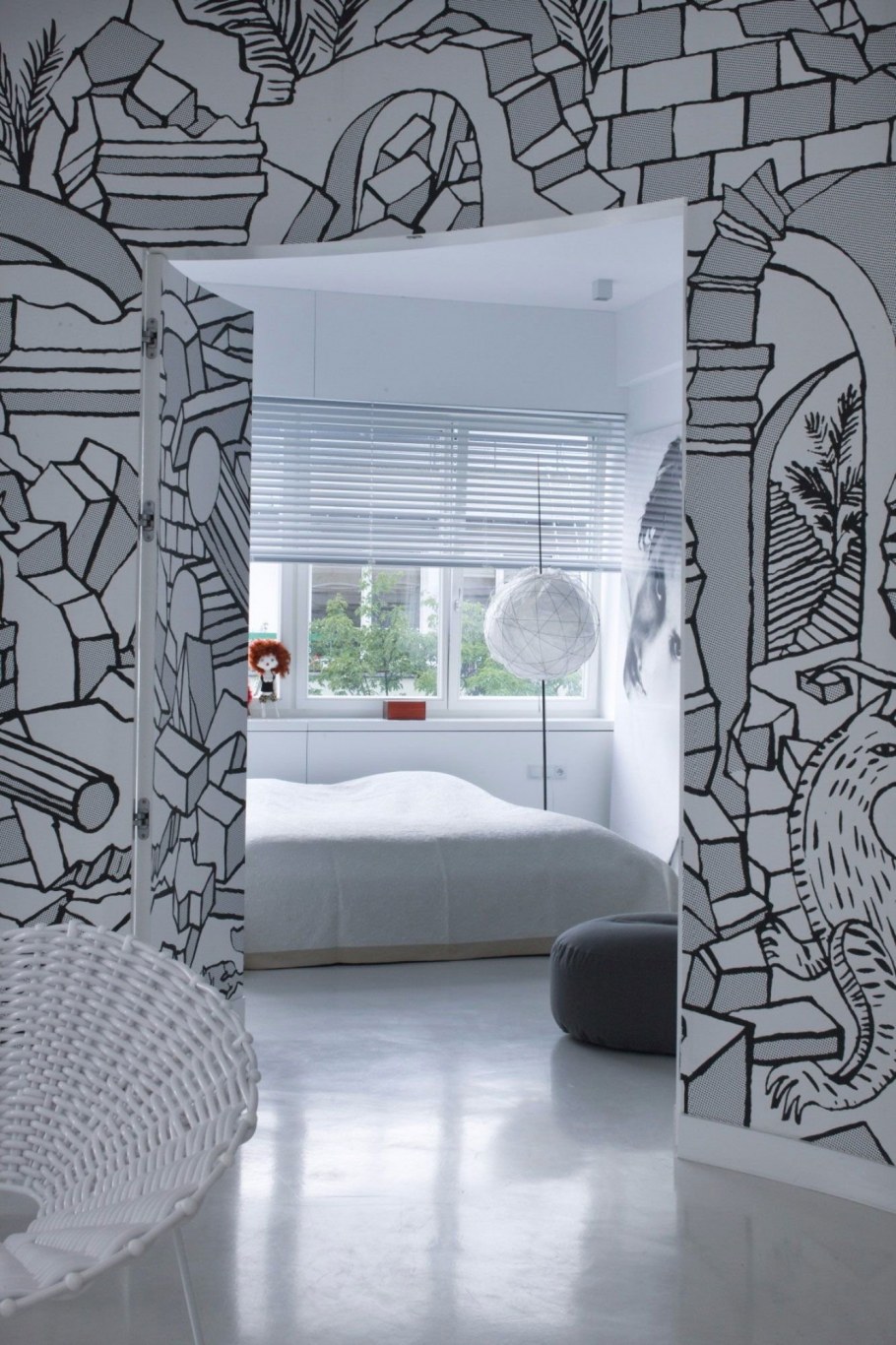 Современная роспись стен в интерьере