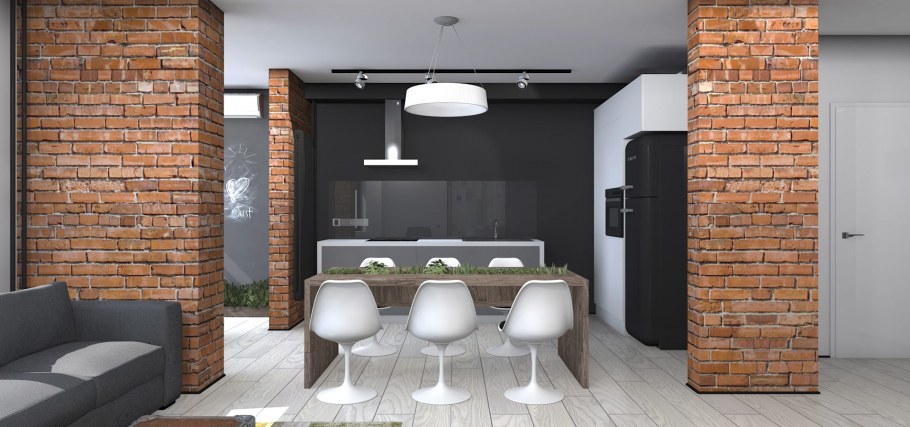 Loft Interior Design кирпич