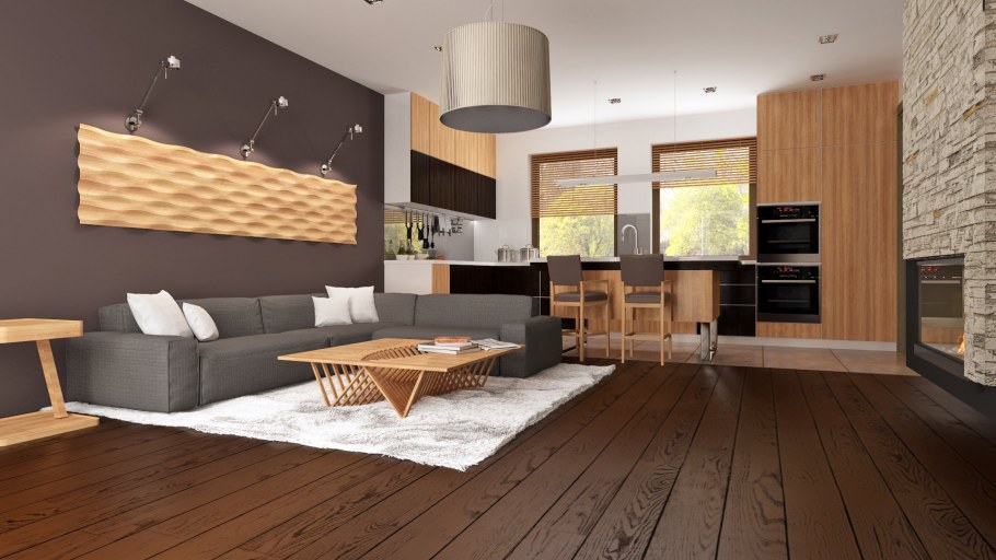 Интерьер дома из СИП панелей