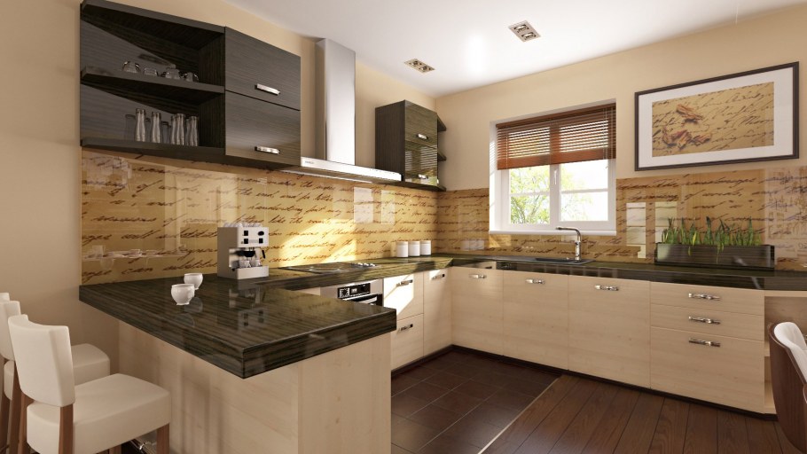 Одноэтажные кухни интерьер