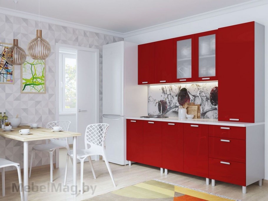 Кухня Модерн гранат св мебель