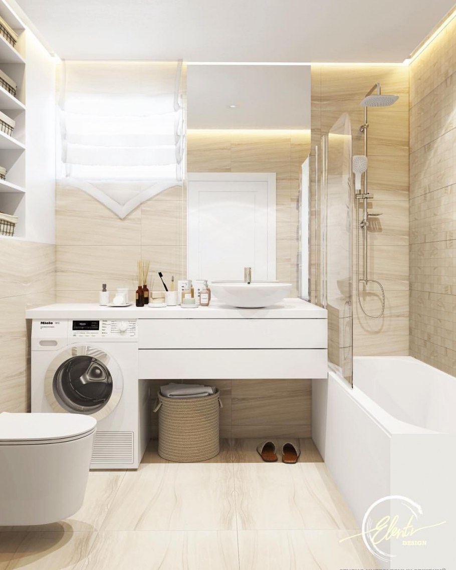 Ванная комната совмещенная с туалетом 4 кв.м