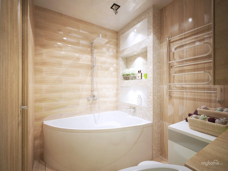 Маленькие ванны в теплых тонах