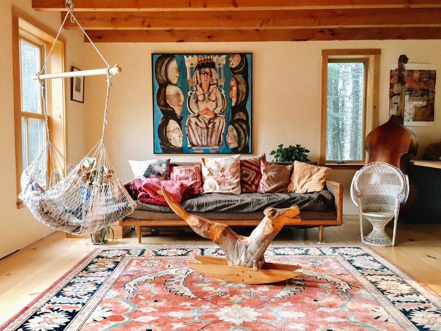 Потолок в бохо интерьере