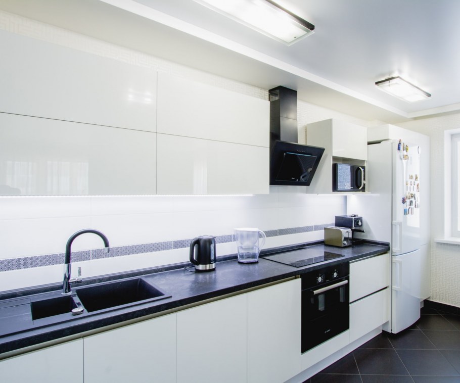 Кухня ева белый софт-графит