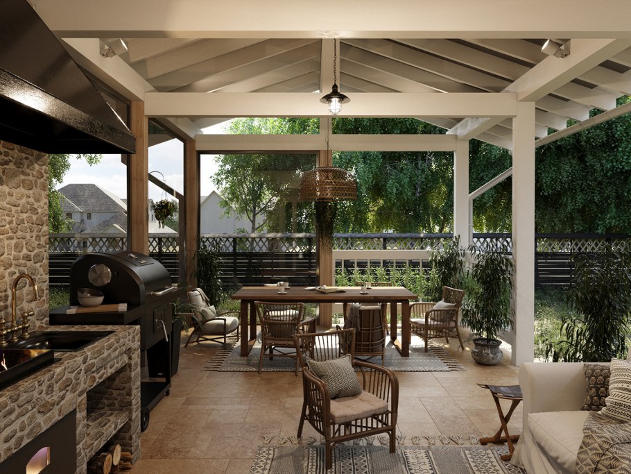 Терраса с мангальной зоной